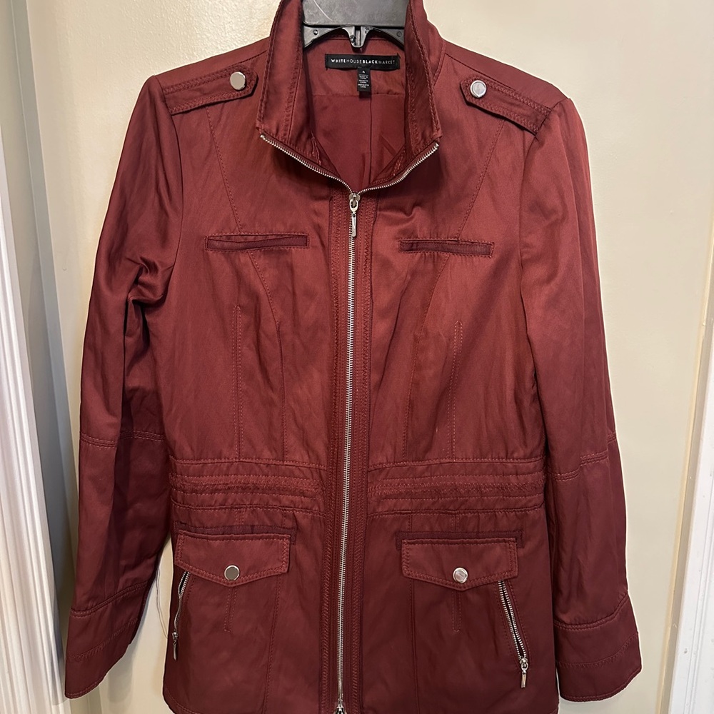 White House Black Market Burgundy Jacket
